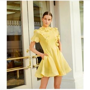 New Antonio Melani Iris Floral Linen Blend Dress size 12 in Sunshine